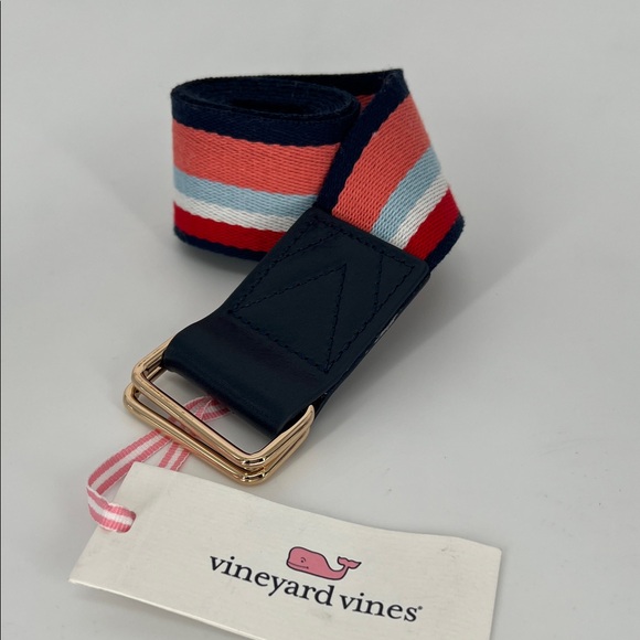 Vineyard Vines Accessories - Vineyard Vines Women's Striped Belt in Red, Blue, and White Cowhide